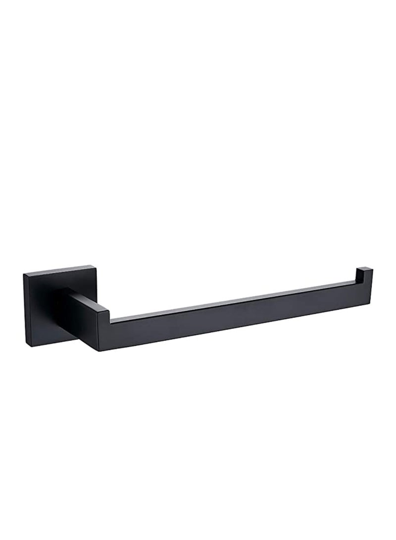 Modern Matte Black Premium Stainless Steel Towel Holder, Square Hand Ring Heavy Duty Wall Mounted Bar for Bathroom, Kitchen, Lavatory, Farmhouse, Hotel, Campers, Boats and Cabins - Image 1